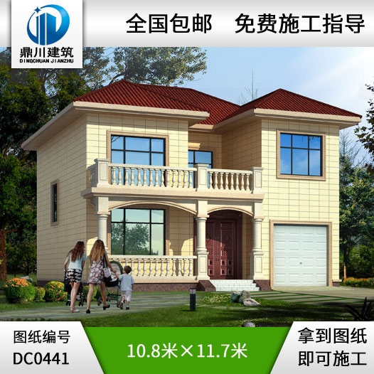 二層帶車庫農(nóng)村別墅設計圖紙_農(nóng)村兩層自建房設計圖紙,鼎川別墅圖紙
