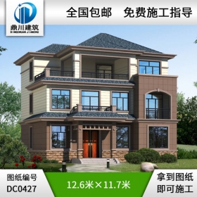 農(nóng)村三層自建別墅設計圖紙_三層農(nóng)村自建房屋設計圖,鼎川建筑