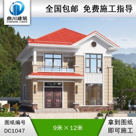二層簡(jiǎn)歐實(shí)用小戶型別墅圖紙及效果圖_農(nóng)村自建房設(shè)計(jì),鼎川建筑