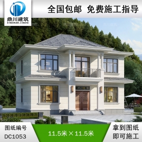 簡(jiǎn)約二層別墅施工圖紙及外觀效果圖_農(nóng)村自建別墅設(shè)計(jì),鼎川建筑