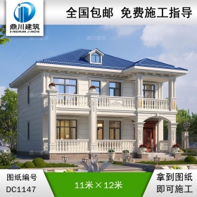 二層歐式別墅圖紙及外觀效果圖_新農(nóng)村自建別墅設(shè)計(jì),鼎川建筑